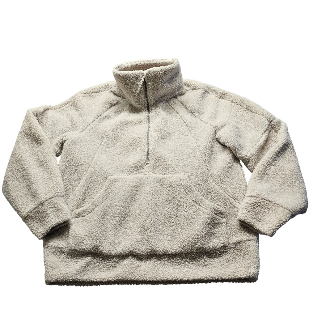 Lululemon Scuba Oversized Half-Zip Fleece Hoodie XS/S White LW3GGCS